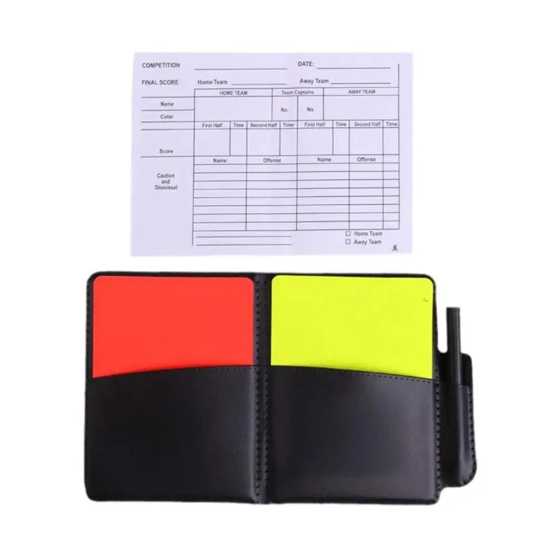 Soccer Referee Wallet Notebook With Red Card Yellow Card