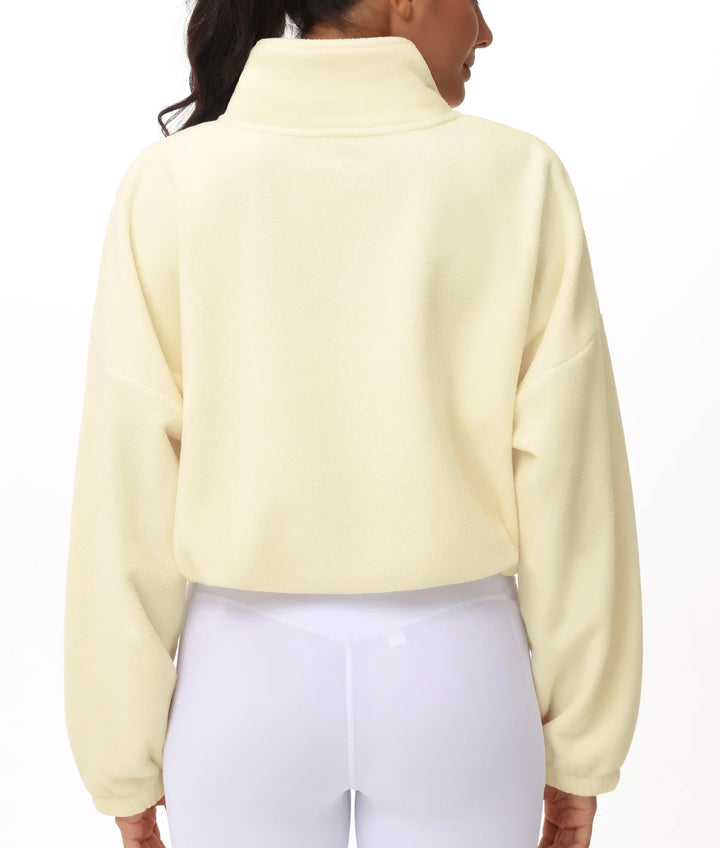 THE GYM PEOPLE Women’s Half-Zip Crop Fleece Pullover