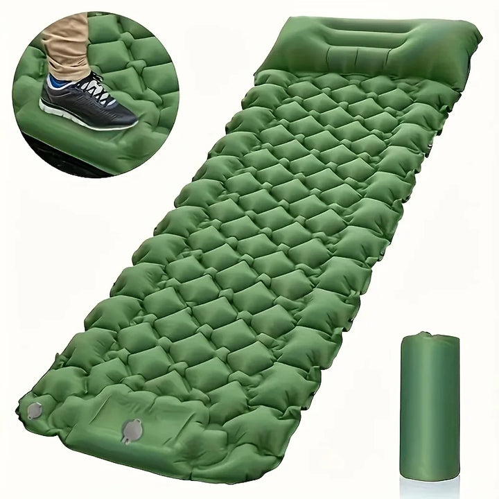 1pc Outdoor Inflatable Sleeping Pad | 1-Minute Quick Inflation + Extra Thick Puncture-Proof | Essential for Camping / Hiking