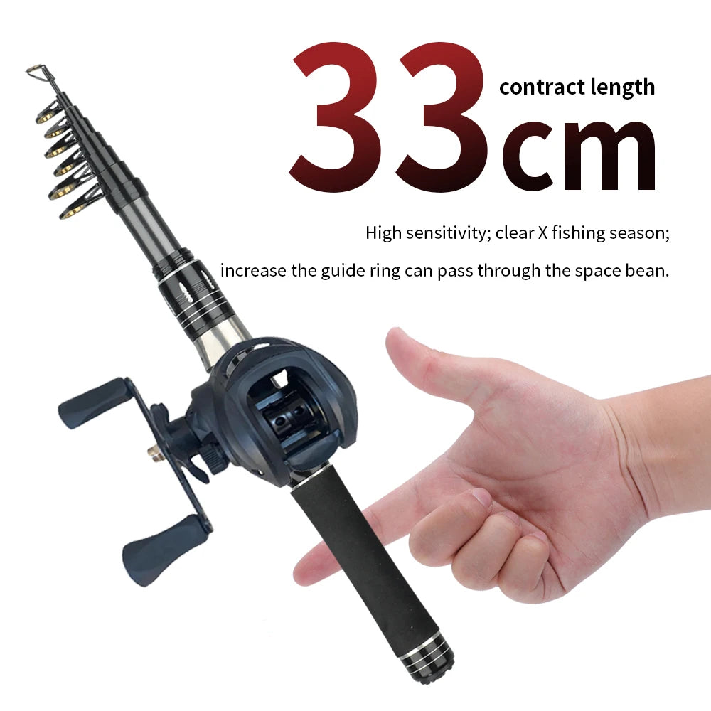 Mini Shrink 31cm Portable Fishing Rod Kit