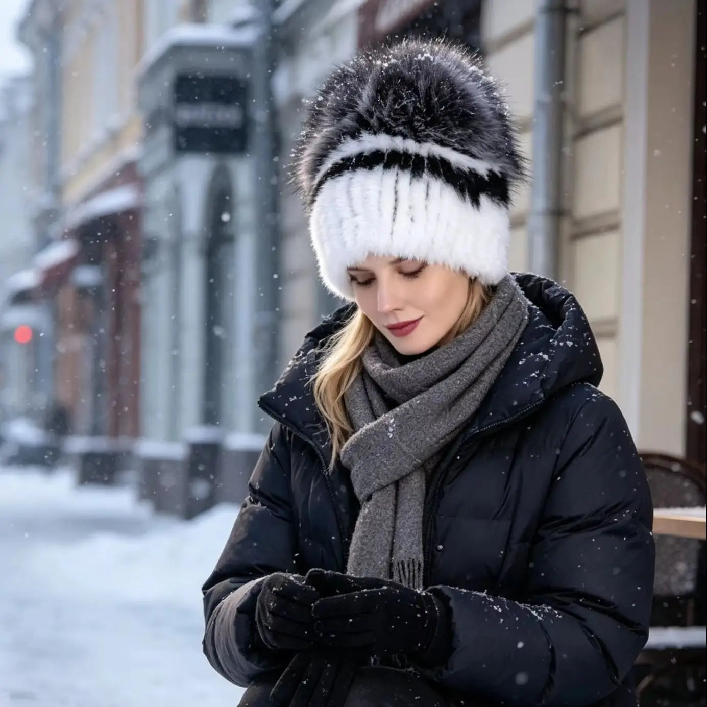 Women’s Rabbit Fur Winter Hat
