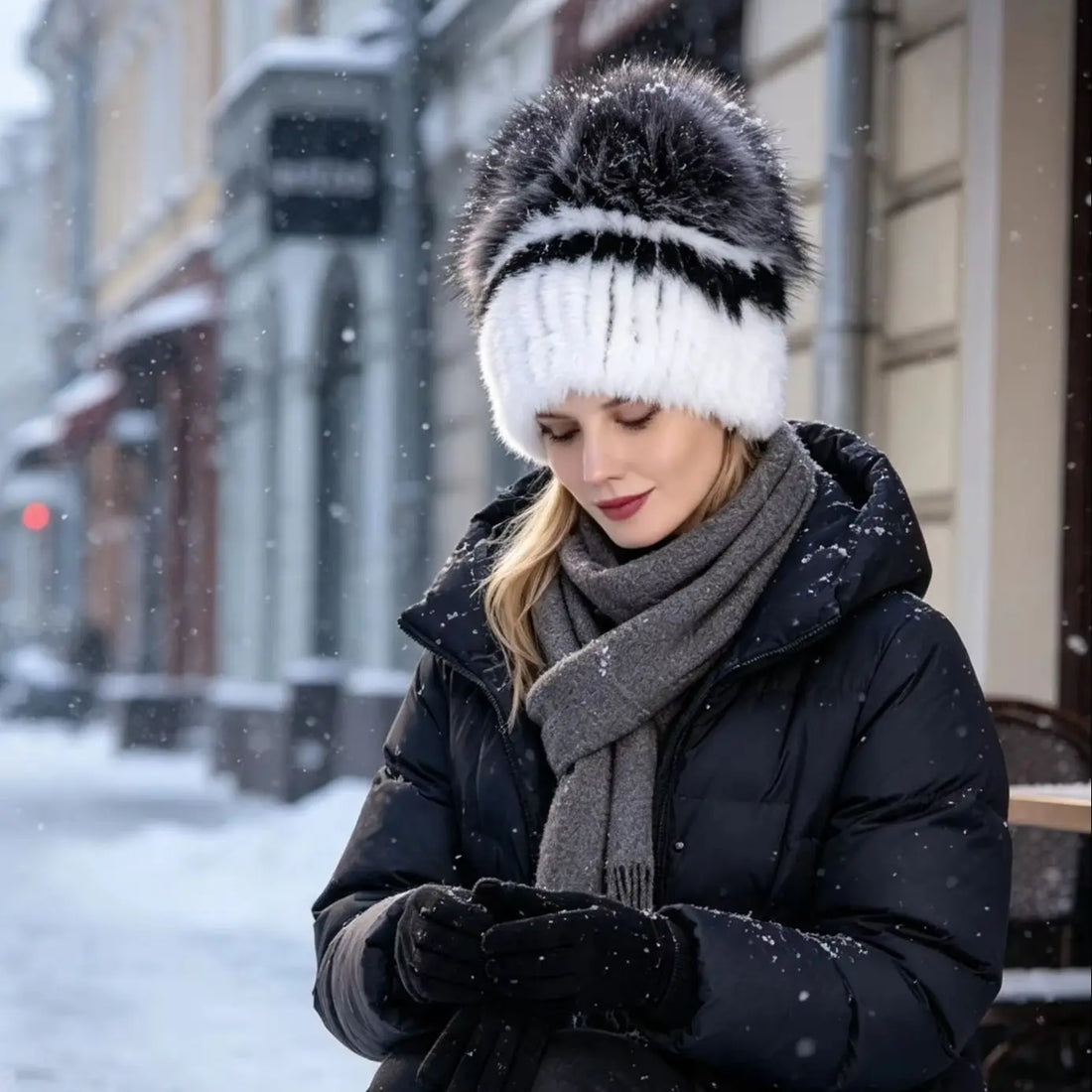 Women’s Rabbit Fur Winter Hat