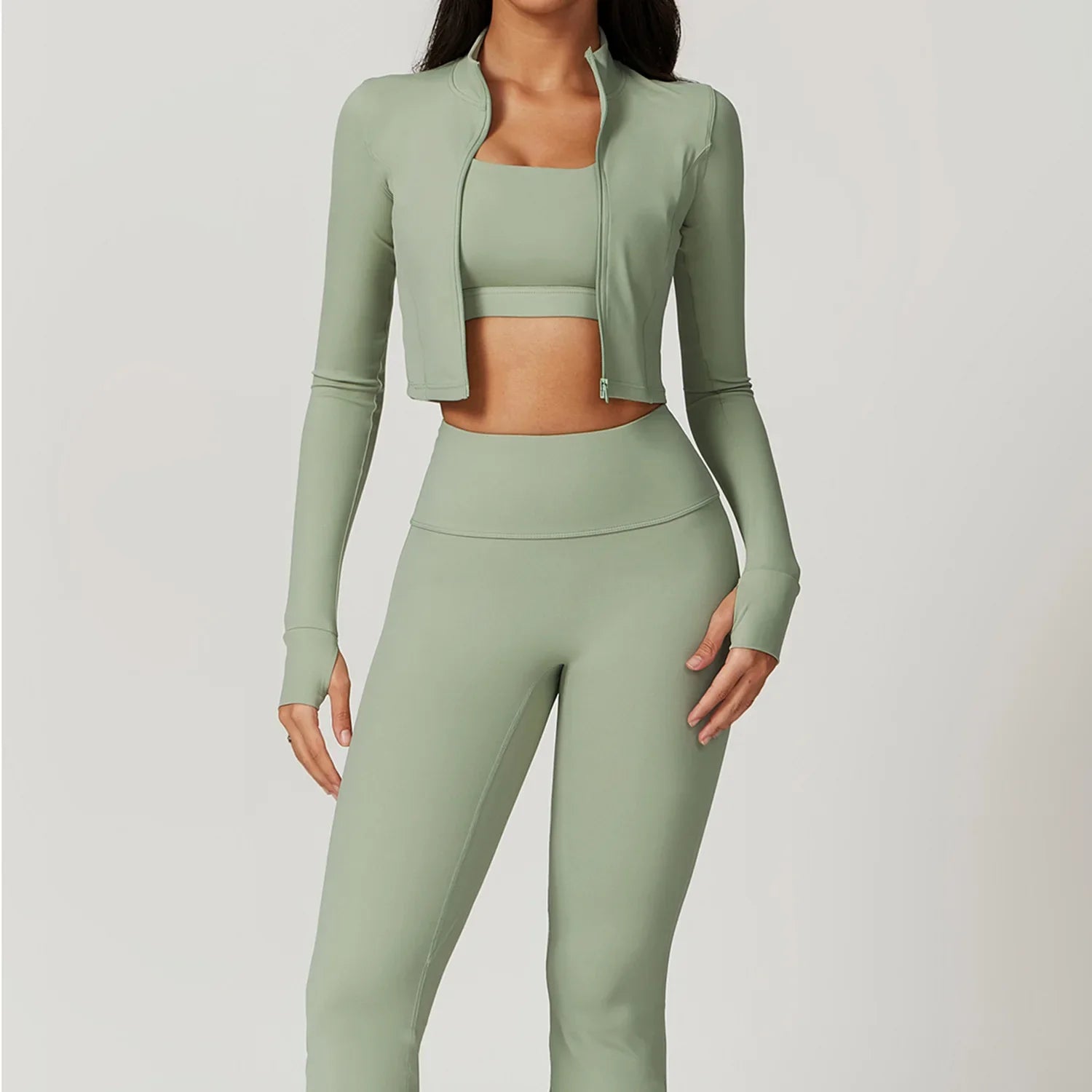 3-Piece Women’s Workout Set – Sports Bra, Leggings & Top