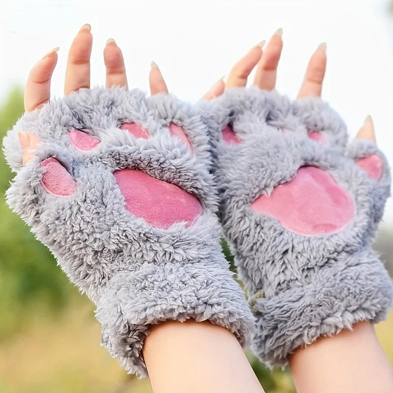 Women's Cat Paw Winter Gloves