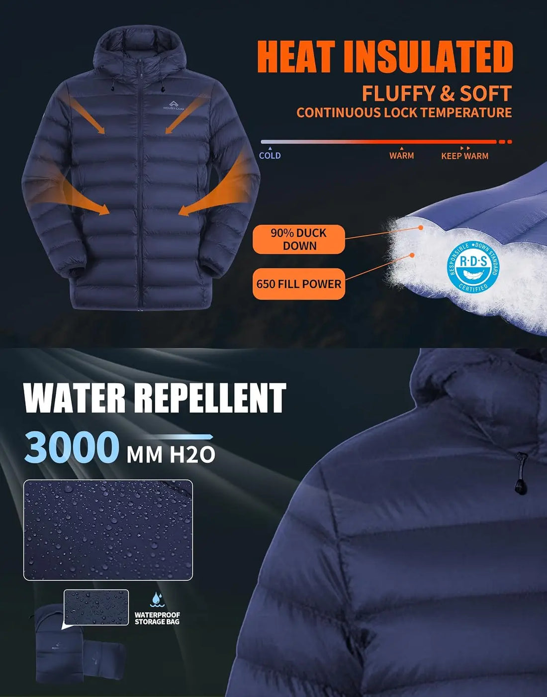 Pioneer Camp Men’s Lightweight Hooded Down Puffer Jacket