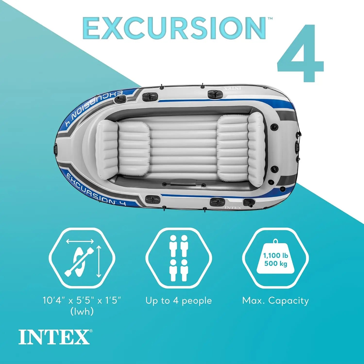 Intex Excursion 4 Inflatable Raft Set