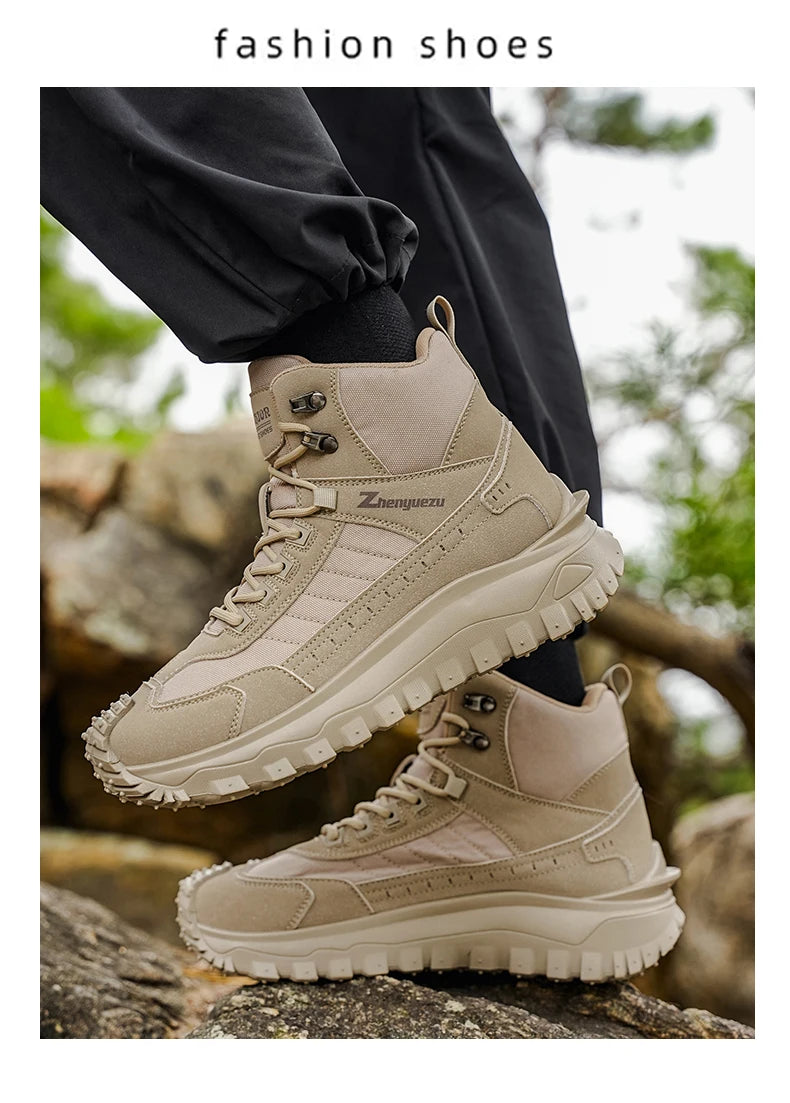 Men's Thick-Soled High-Top Boots