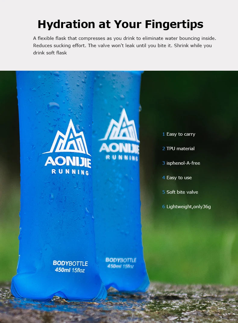 AONIJIE SD09 SD10 250ml 500ml Soft Flask Folding Collapsible Water Bottle