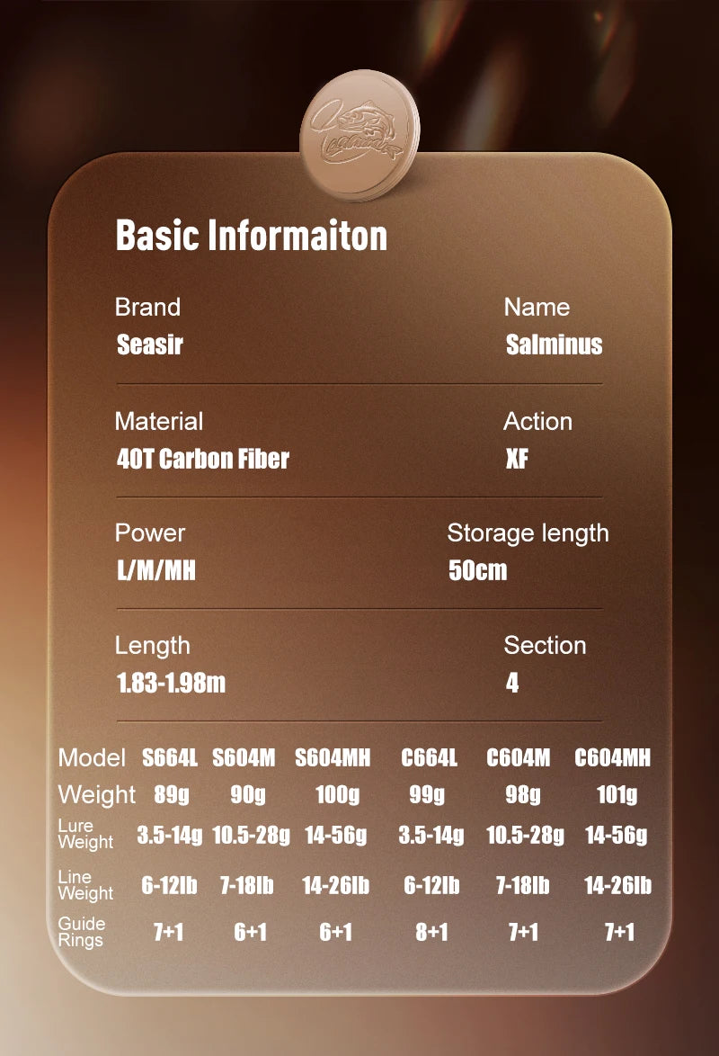 Seasir Salminus XF M/MH Spining&Casting Fishing Rod