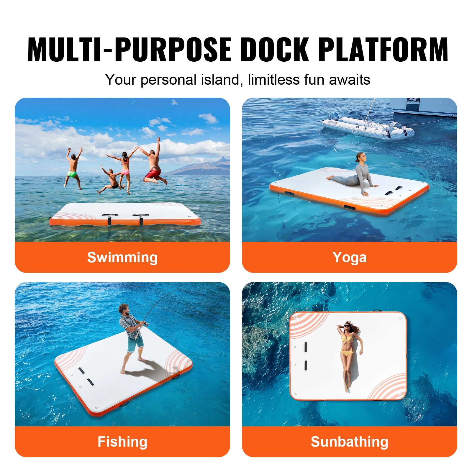 SucceBuy Inflatable Floating Dock
