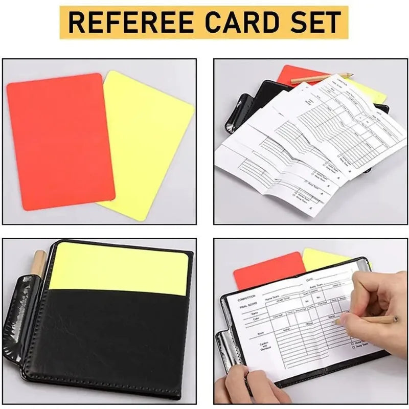 Soccer Referee Wallet Notebook With Red Card Yellow Card