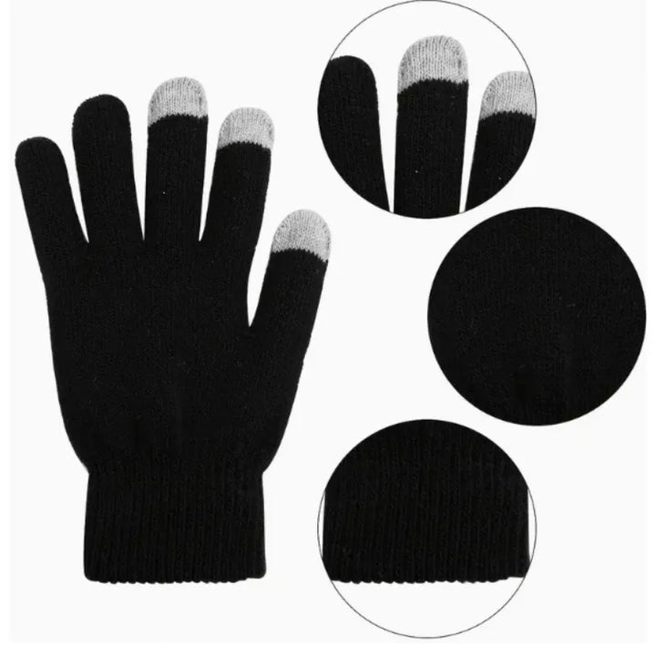 12-Pair Winter Knit Gloves – Stretchy Warm Gloves for Men & Women