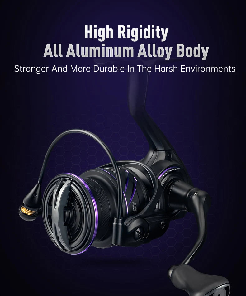 Kingdom Tegmen Pro Spinning Fishing Reel 16kg Max Drag 6.2:1 High Speed Gear Ratio 8+1BB Light Weight Saltwater Fishing Coil