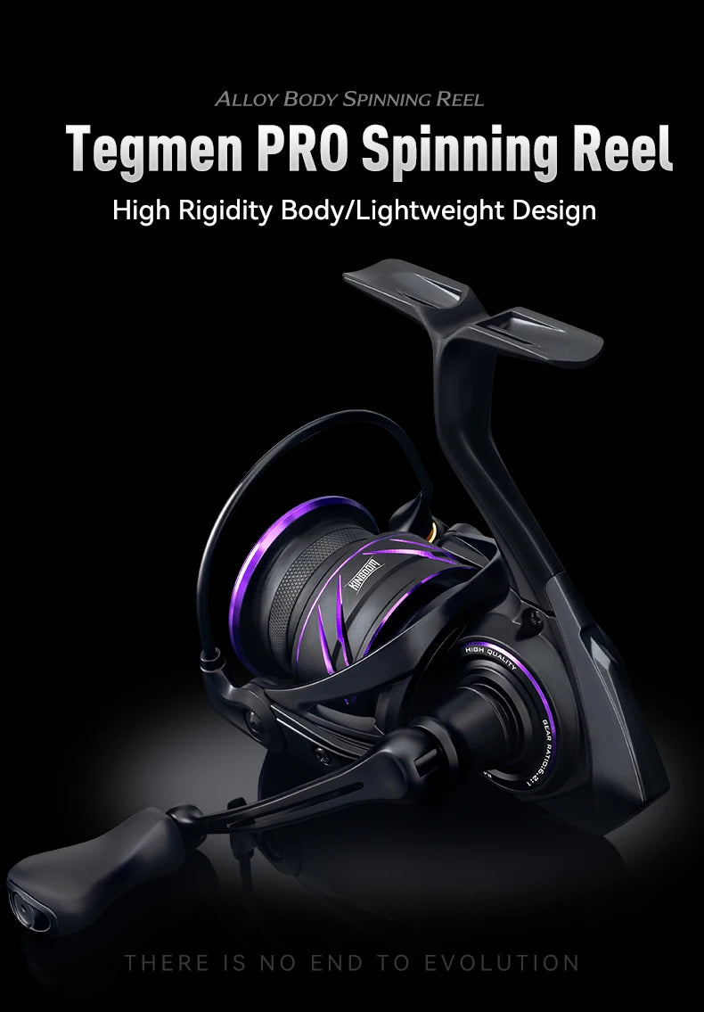 Kingdom Tegmen Pro Spinning Fishing Reel 16kg Max Drag 6.2:1 High Speed Gear Ratio 8+1BB Light Weight Saltwater Fishing Coil