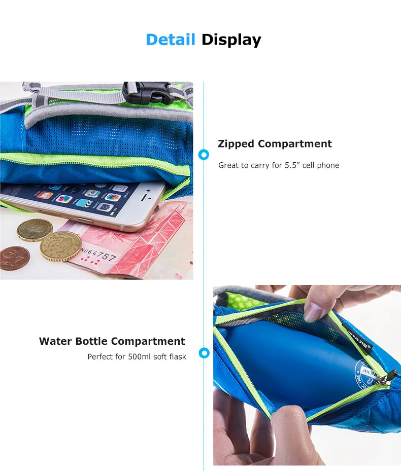 AONIJIE E908 Hand-held Water Bottle Holder Wrist Storage Bag