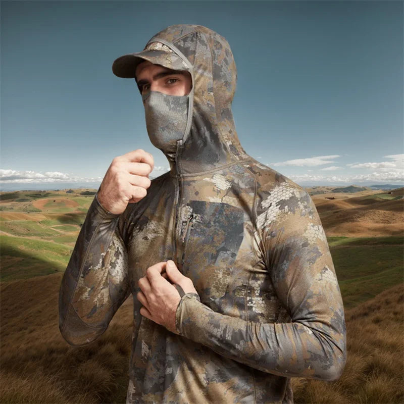 Core Lightweight Camouflage Hoodie Pullover Mask T-Shirt