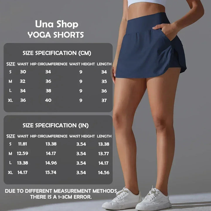 Una-Shop High Waist Yoga Shorts with Pockets – Women’s