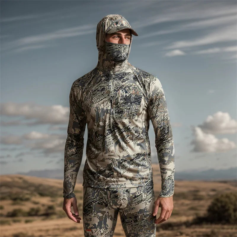 Core Lightweight Camouflage Hoodie Pullover Mask T-Shirt