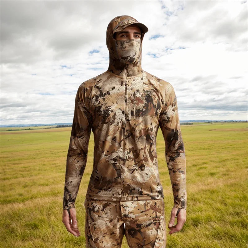 Core Lightweight Camouflage Hoodie Pullover Mask T-Shirt