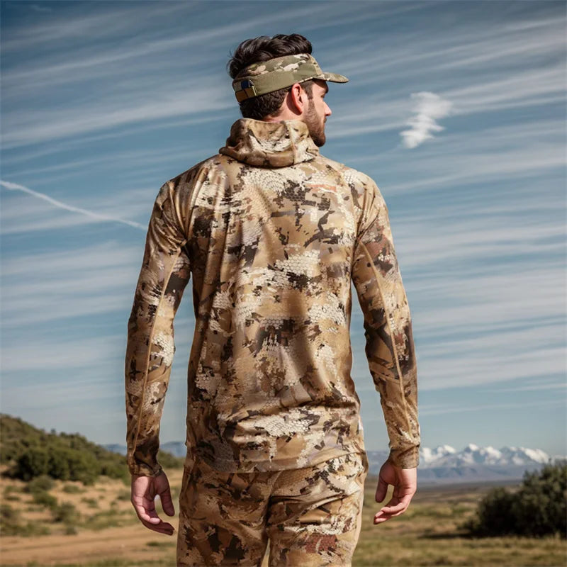 Core Lightweight Camouflage Hoodie Pullover Mask T-Shirt