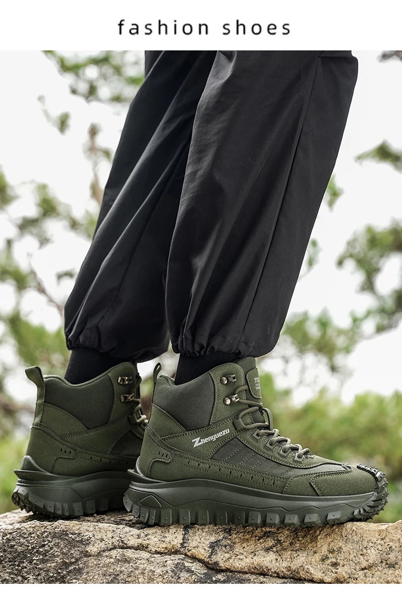 Men's Thick-Soled High-Top Boots