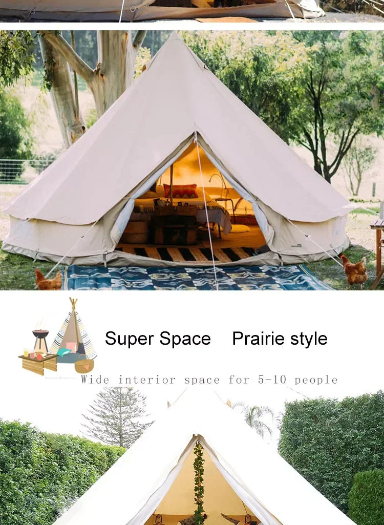 Outdoor Cotton Canvas Bell Yurt Tent