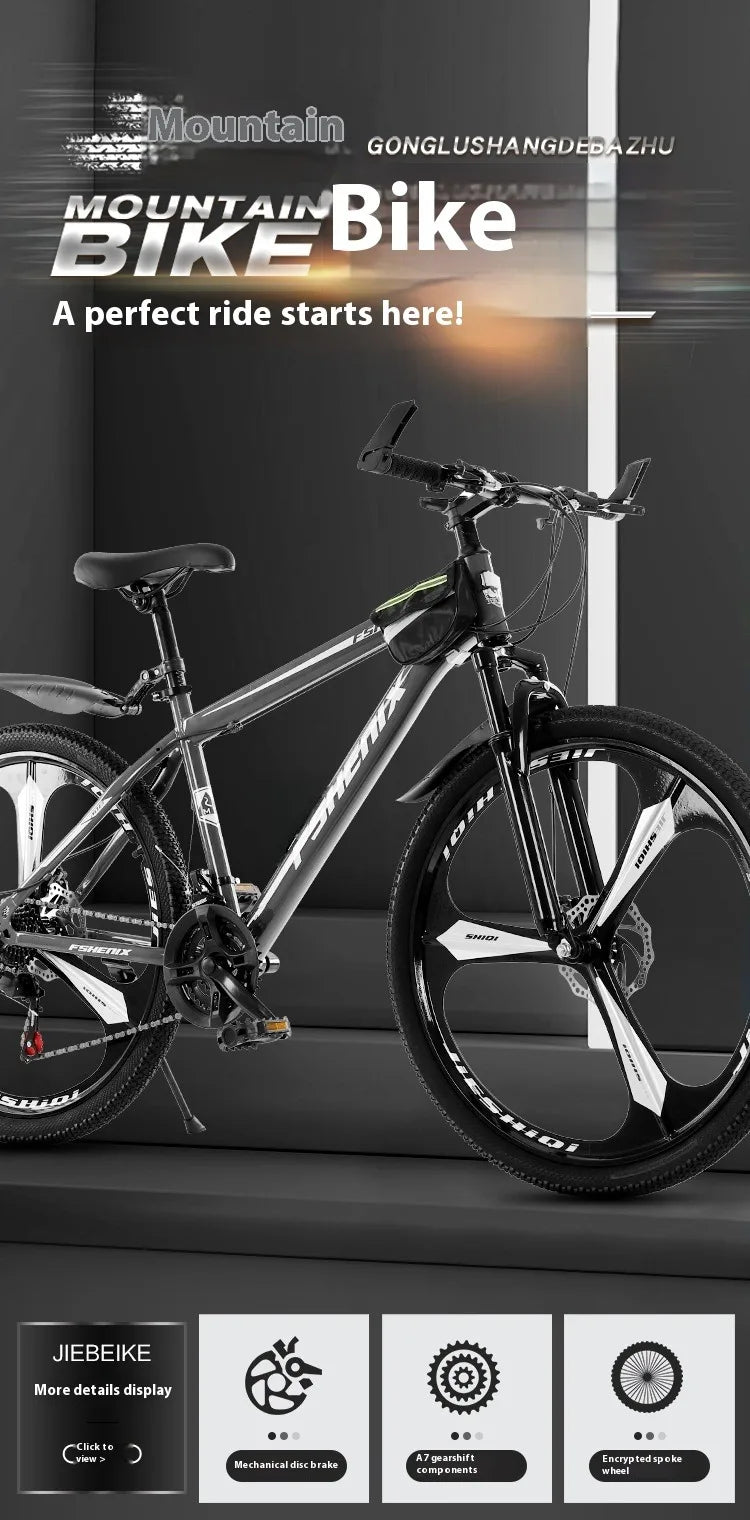 24-inch and 26-inch, 21-speed off-road bike
