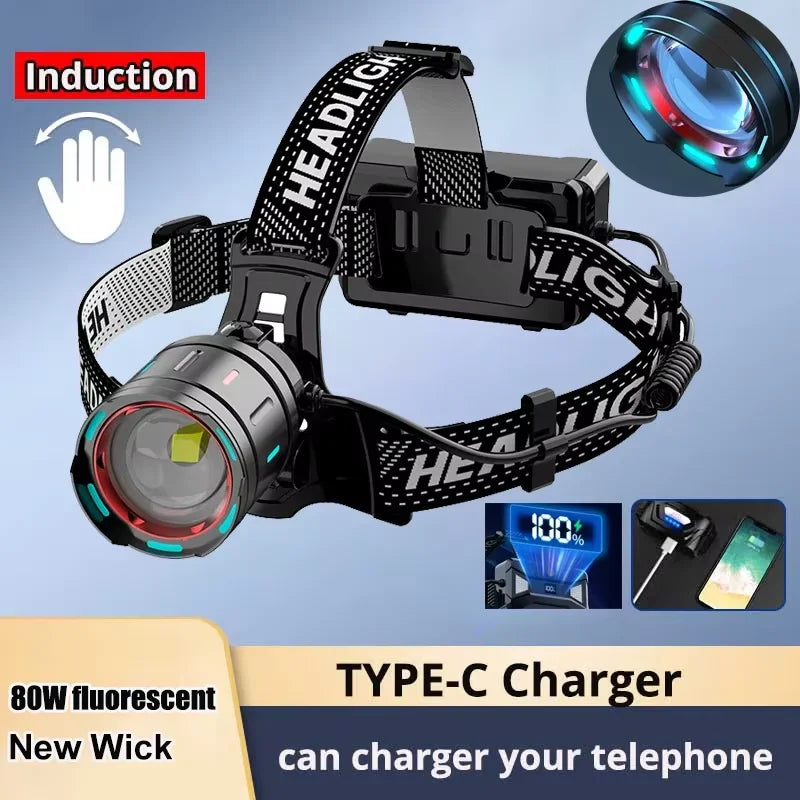 1000W Led Sensor Head Flashlight