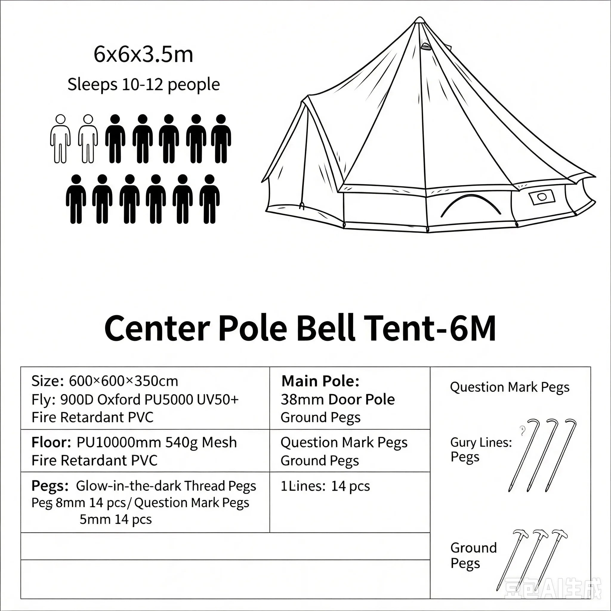 Outdoor Cotton Canvas Bell Yurt Tent