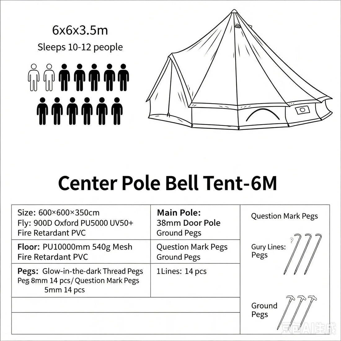 Outdoor Cotton Canvas Bell Yurt Tent