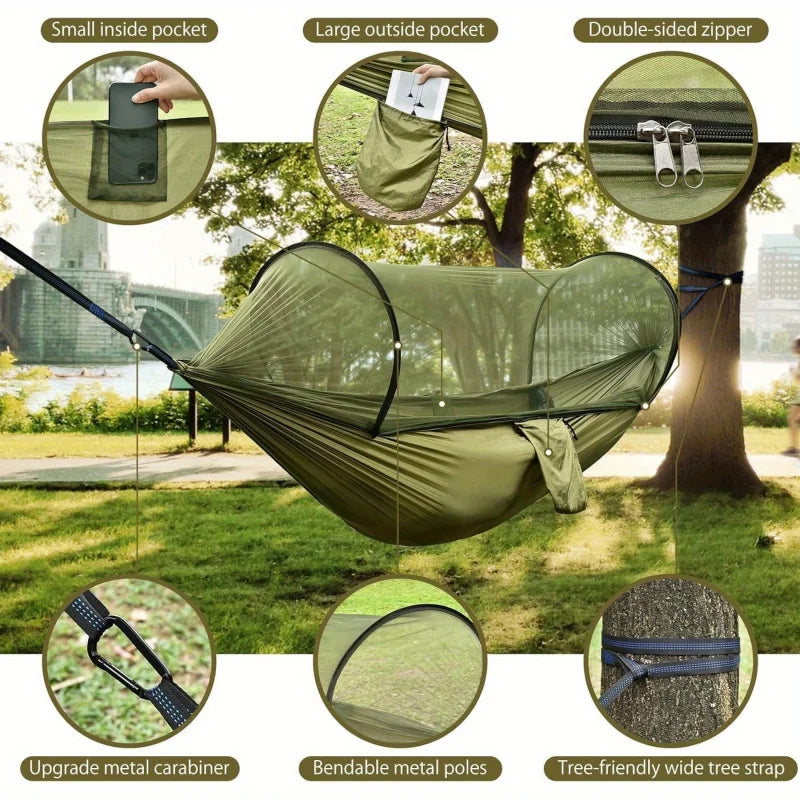 2-In-1 Camping Hammock With Mosquito Net