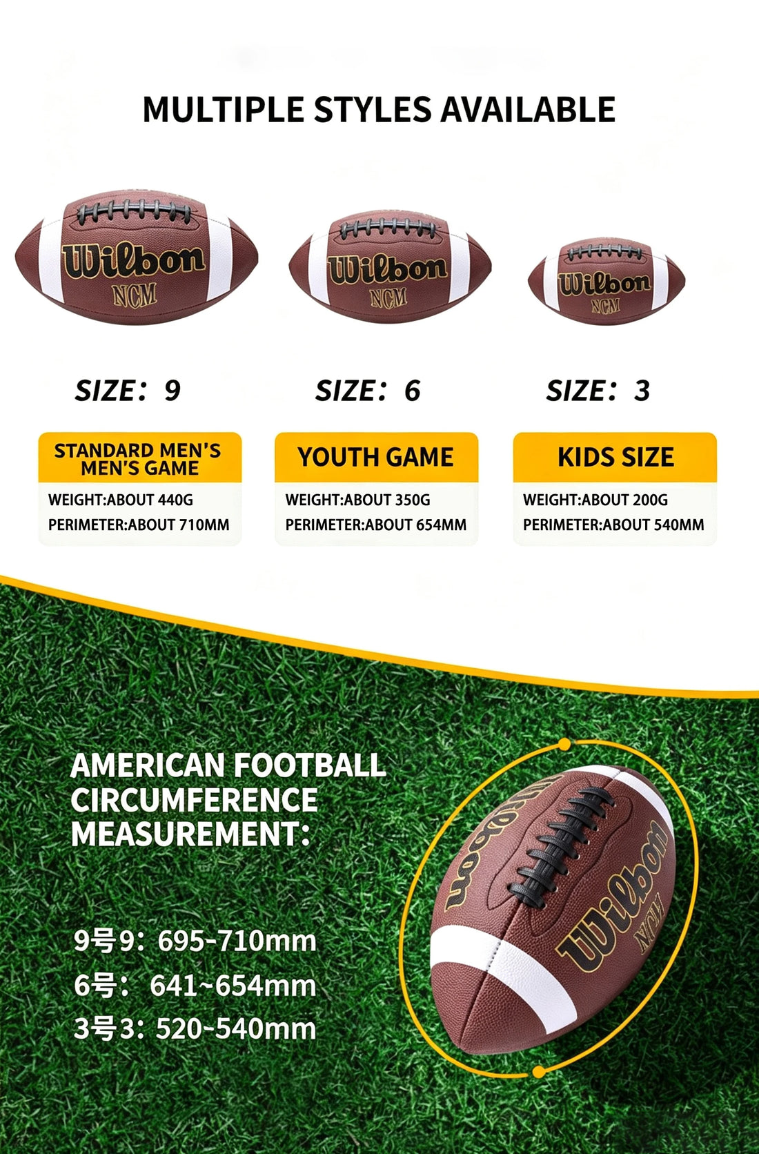 Football Ball Size3/6/9 for Kids Youth Adult Practice Ball