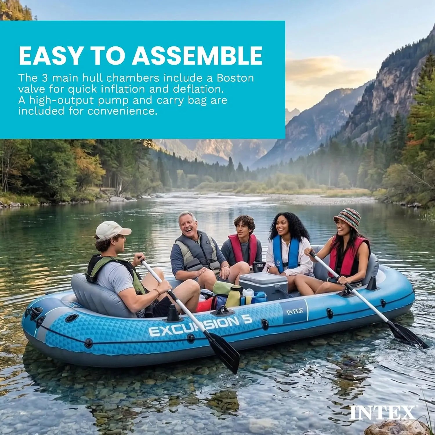 Excursion 5-Person Inflatable Fishing Boat