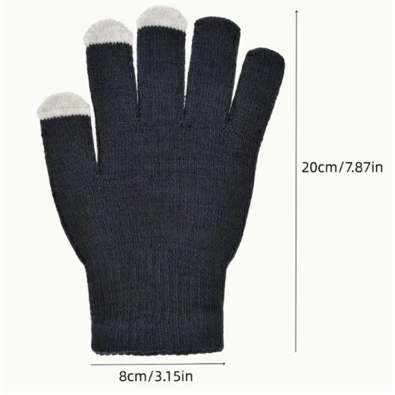 12-Pair Winter Knit Gloves – Stretchy Warm Gloves for Men & Women
