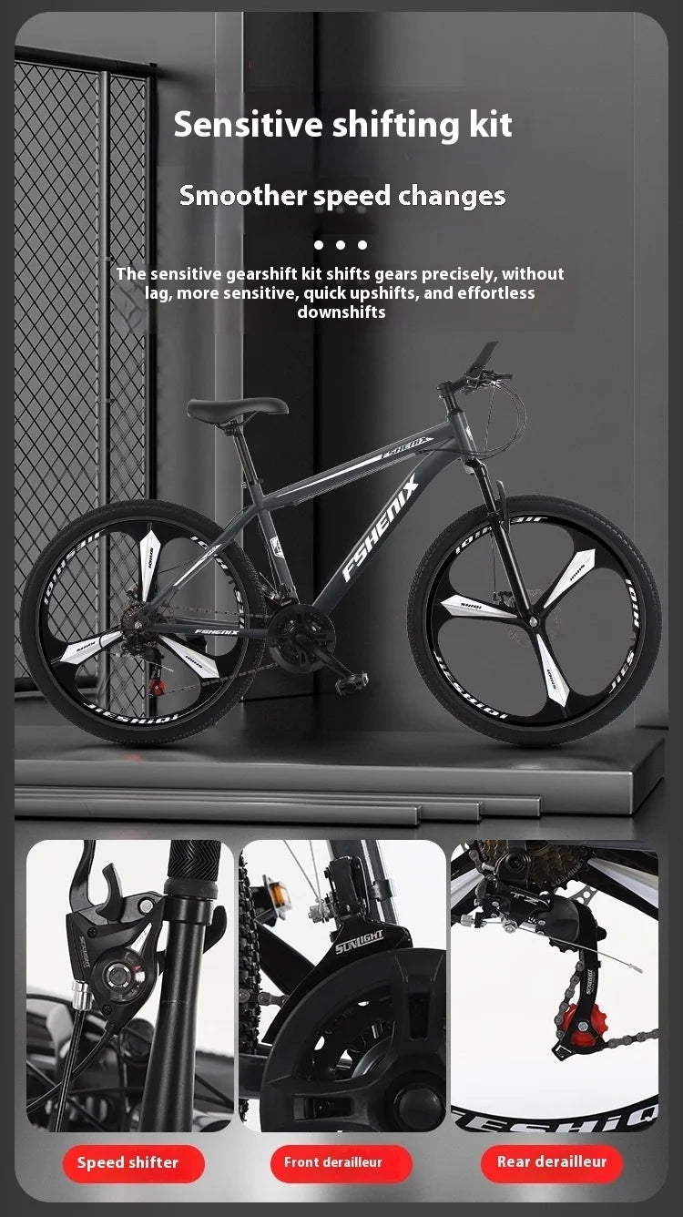 24-inch and 26-inch, 21-speed off-road bike