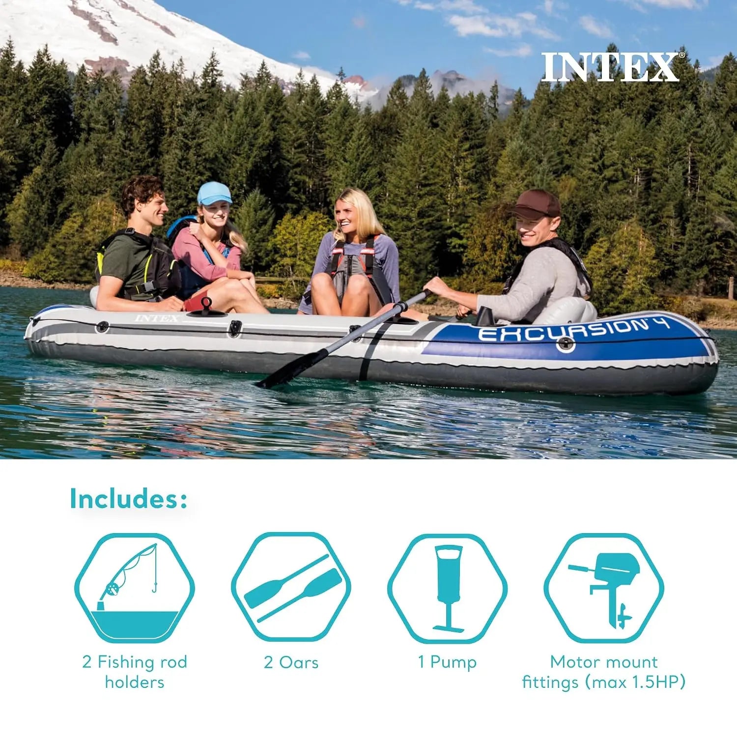 Intex Excursion 4 Inflatable Raft Set