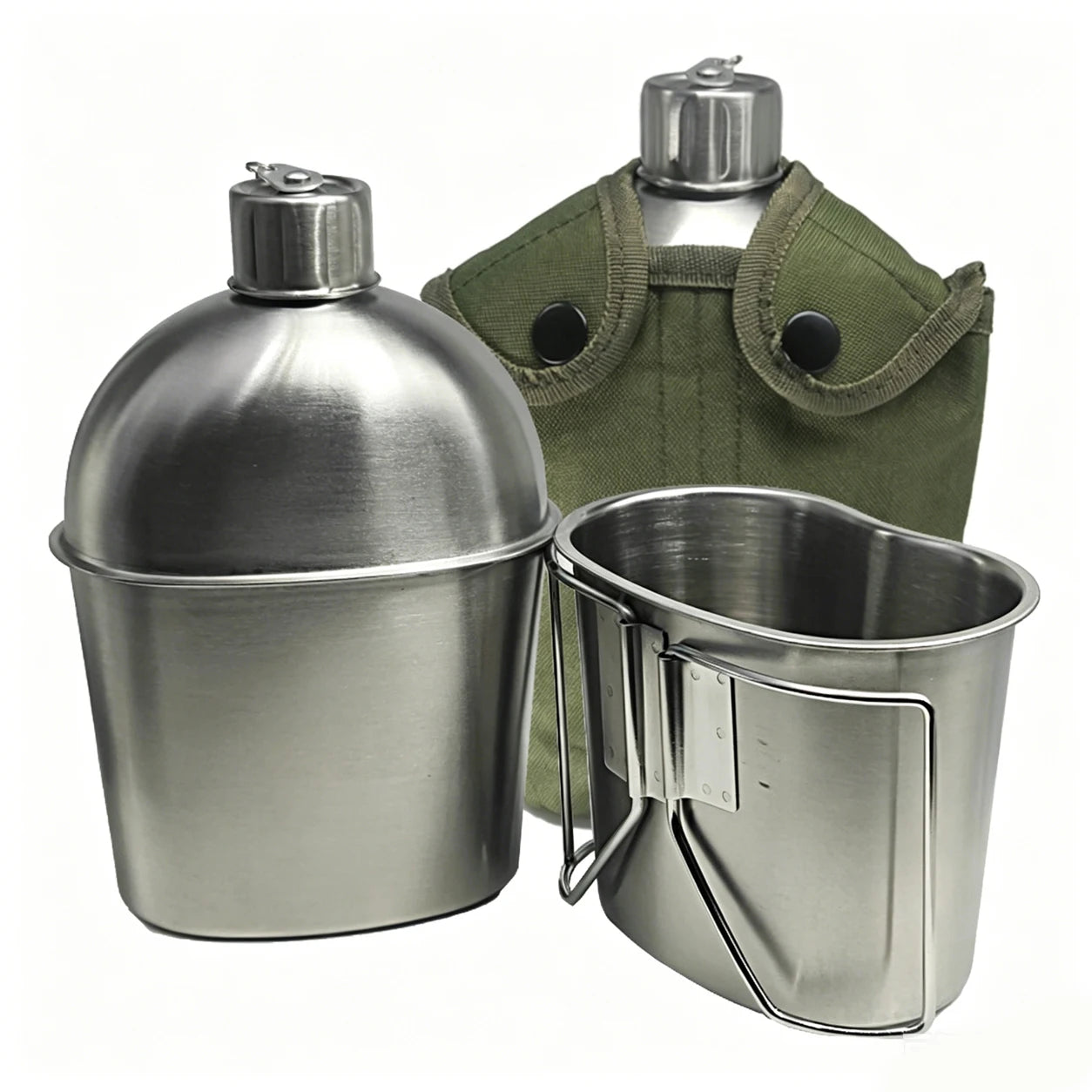 1L Military Tactical Canteen Bottle with Pouch