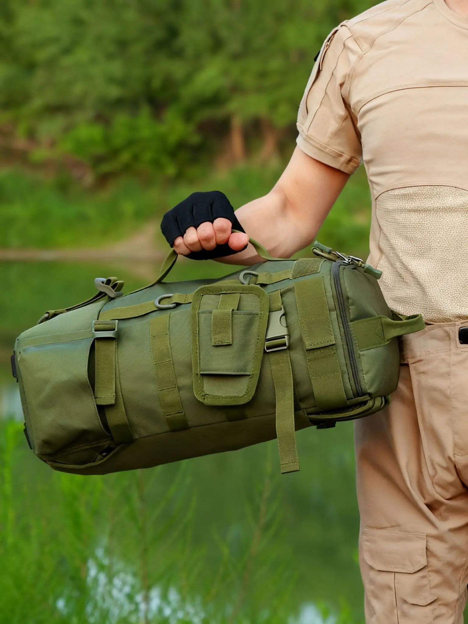 Multifunctional Fishing Backpack Tackle Bag with Rod Holders