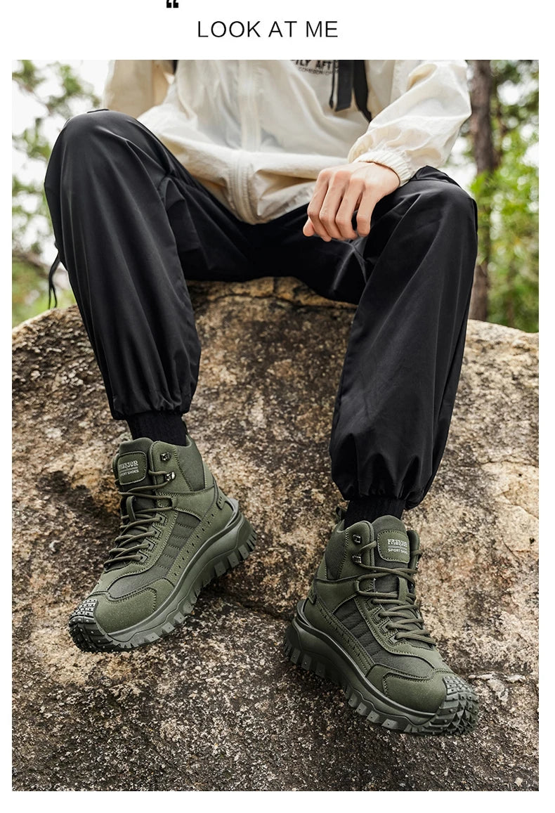 Men's Thick-Soled High-Top Boots