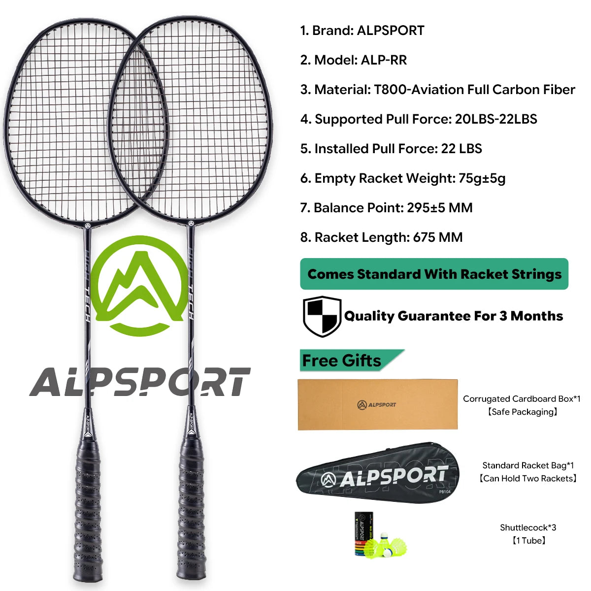 2Pcs Badminton Racket Set