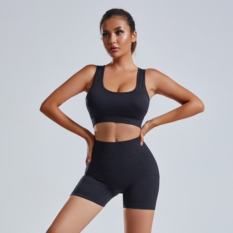 2-Piece Seamless Yoga Set – Vest & Shorts Tracksuit