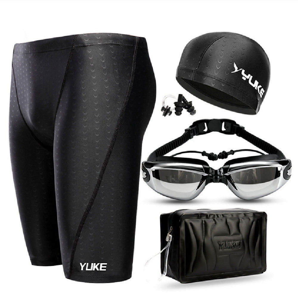 Men's Swim Cap & Goggles Set – Waterproof Training Gear