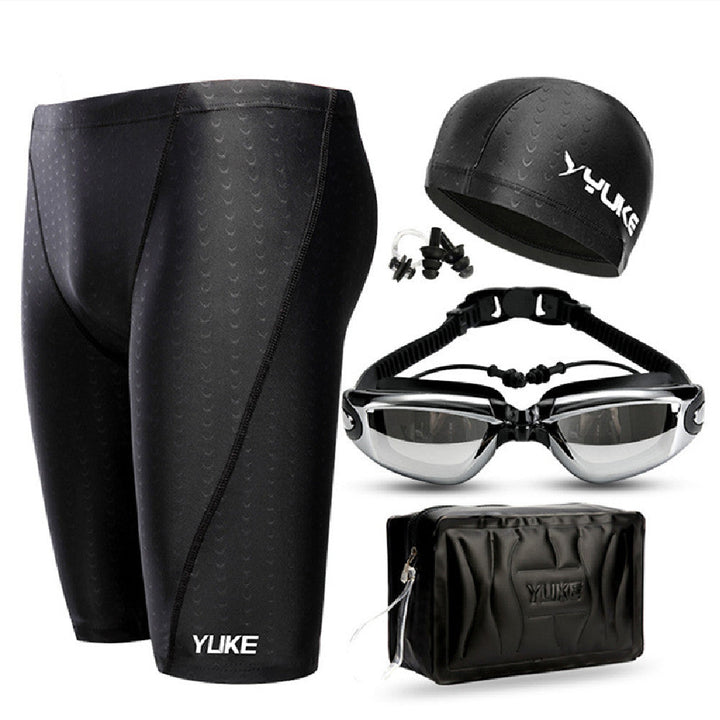 Men's Swim Cap & Goggles Set – Waterproof Training Gear