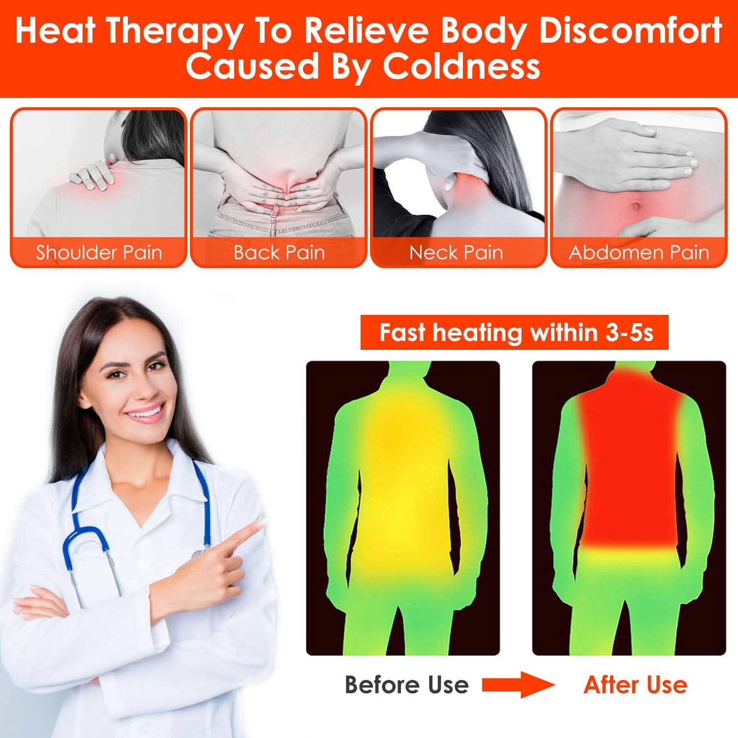 Electric Heated Vest – USB Powered with 3 Heat Settings