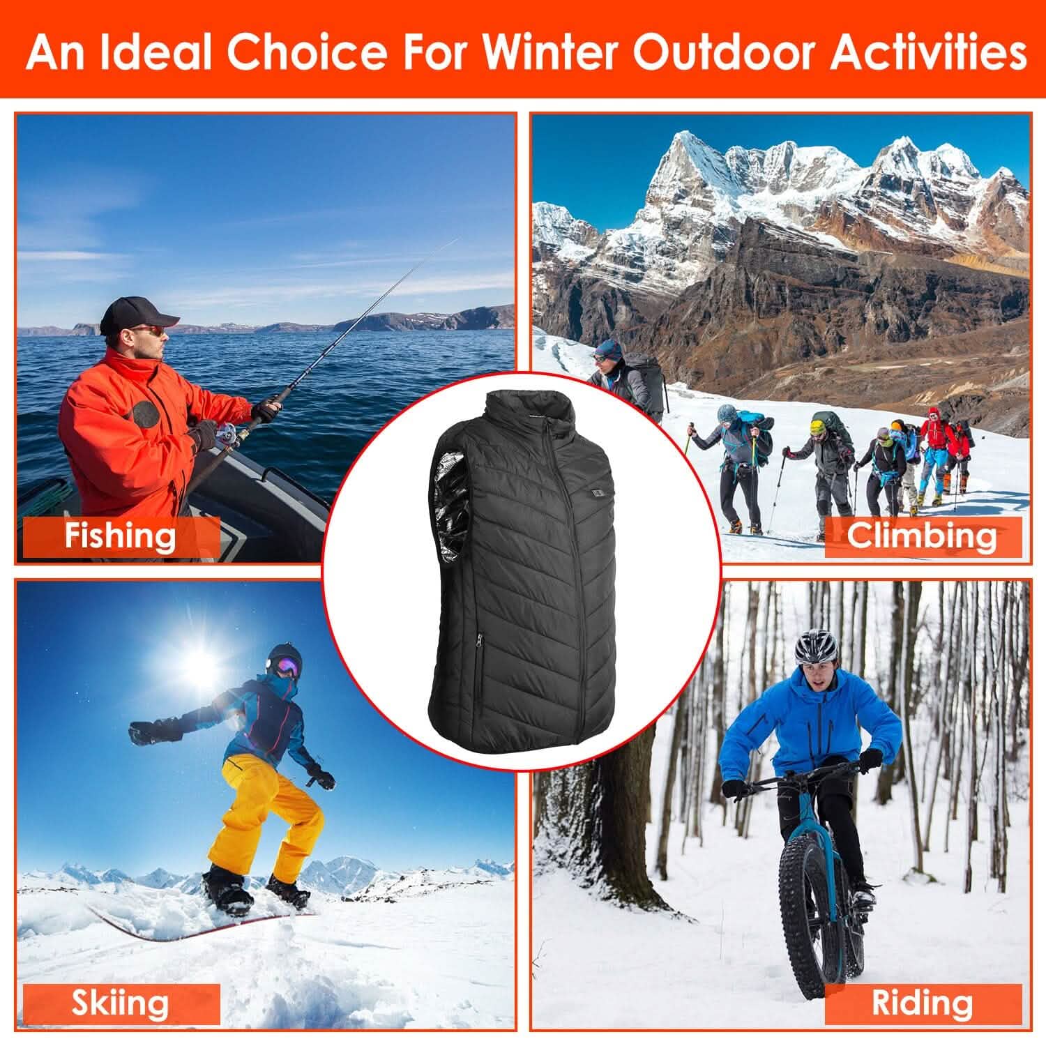 Electric Heated Vest – USB Powered with 3 Heat Settings