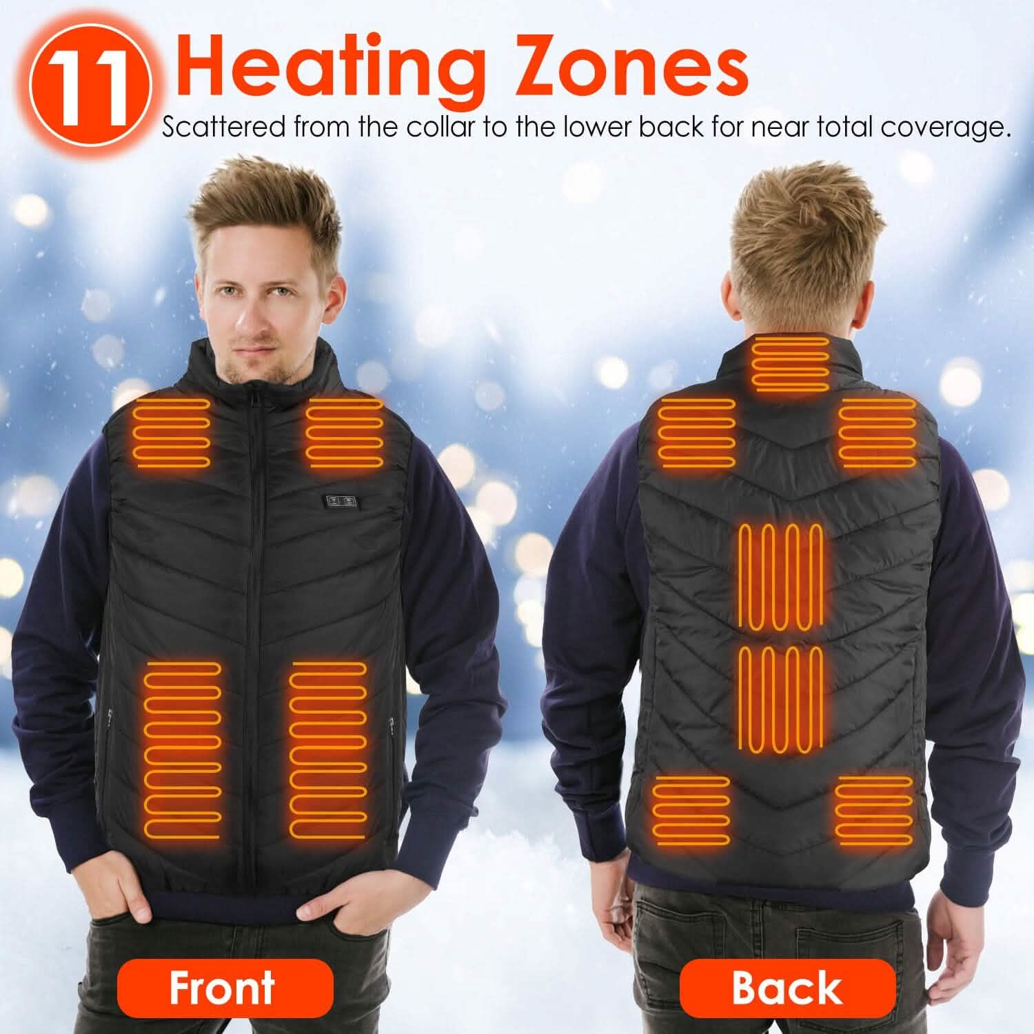 Electric Heated Vest – USB Powered with 3 Heat Settings