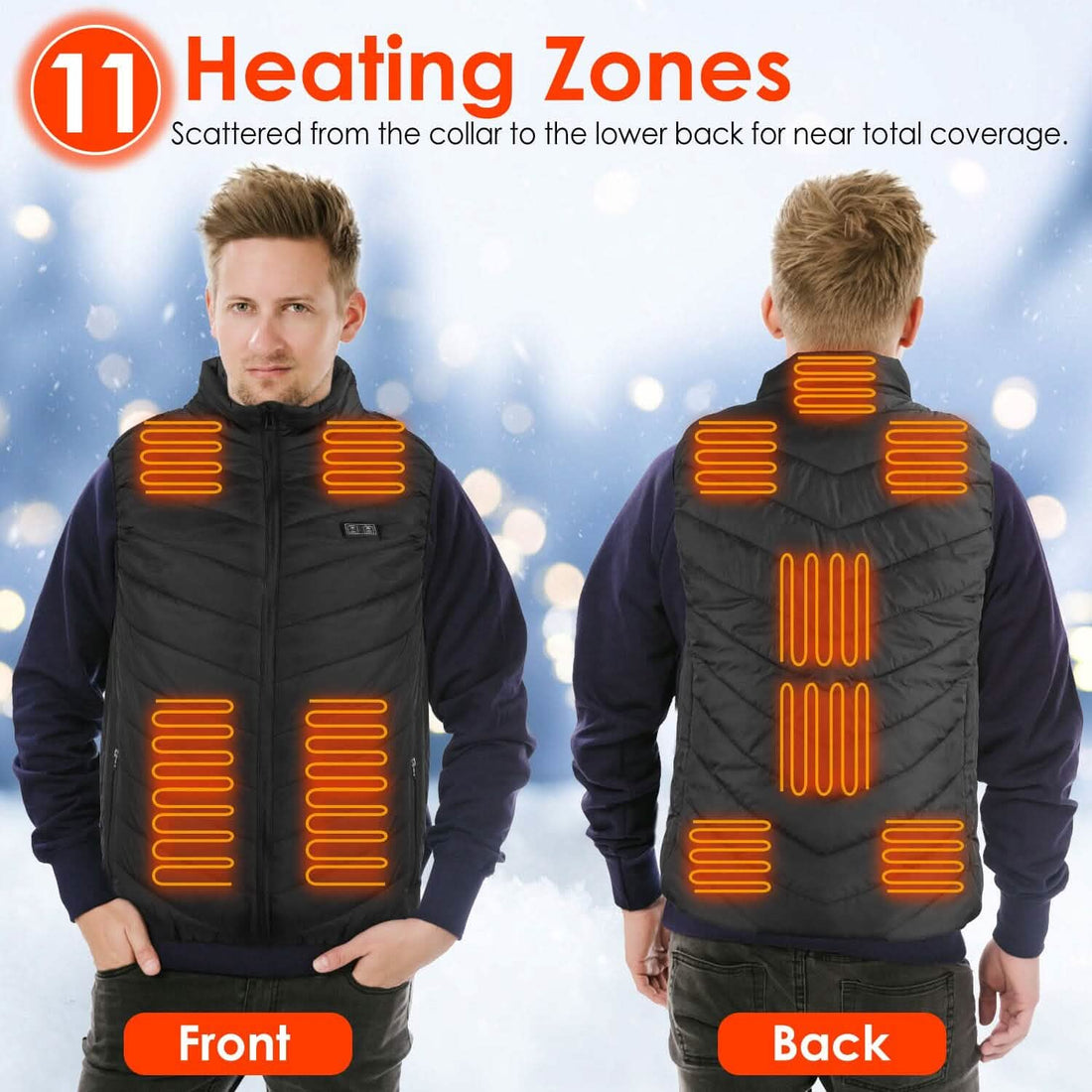 Electric Heated Vest – USB Powered with 3 Heat Settings