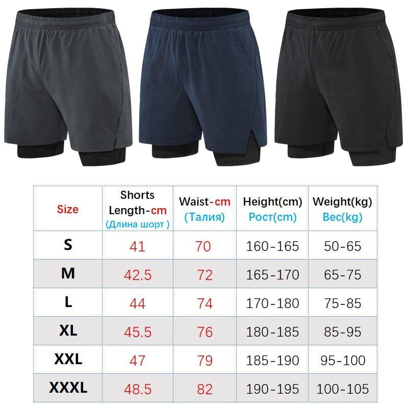 Men’s 2-in-1 Quick-Dry Running Shorts with Liner
