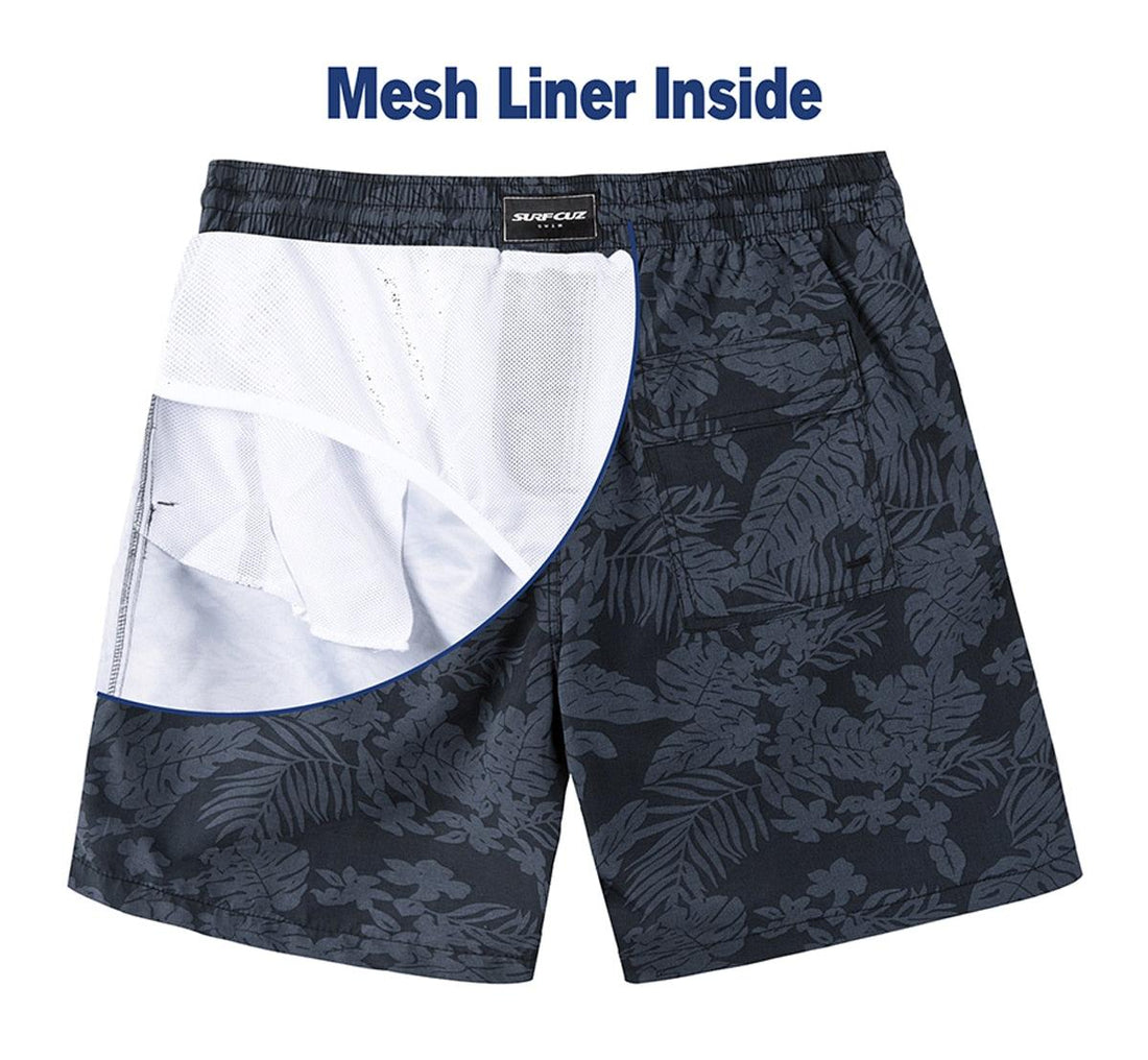 Men's Swim Shorts Quick Dry Beach Board Shorts with Mesh Lining New Summer Swimwear Surfing Swim Trunks for Men Men's Shorts Athletic Shorts Men's Spring and Summer Street Leisure Sports Drawstring Men's Short