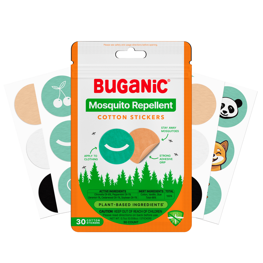 Buganic Mosquito Repellent Cotton Stickers